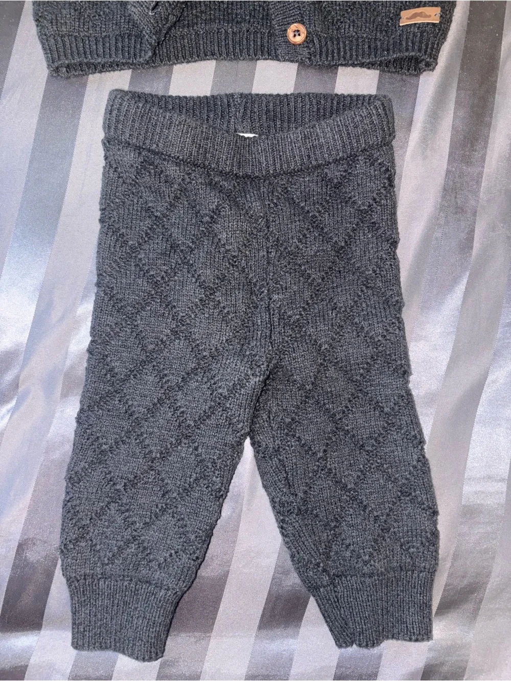 Cozy Knit Kids Matching Set - Charcoal